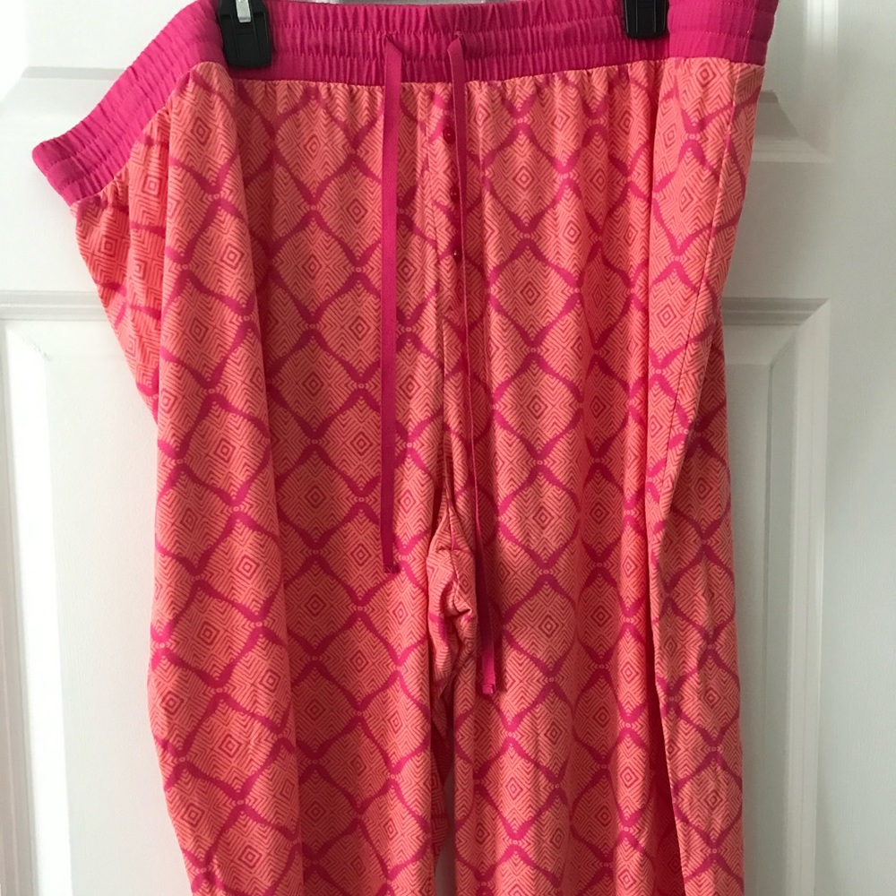 Set of 2 crop sleep pant 3x pink and orange